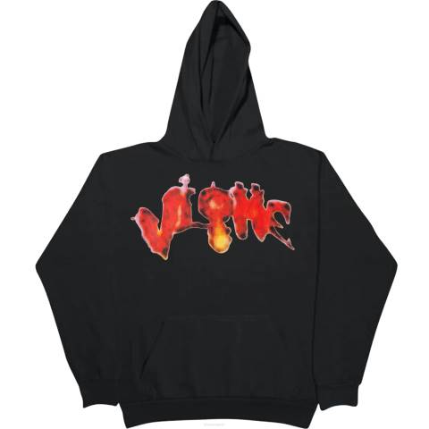 alkuun Vlone halloween flaming kurpitsahuppari valkoinen miehet 24N041