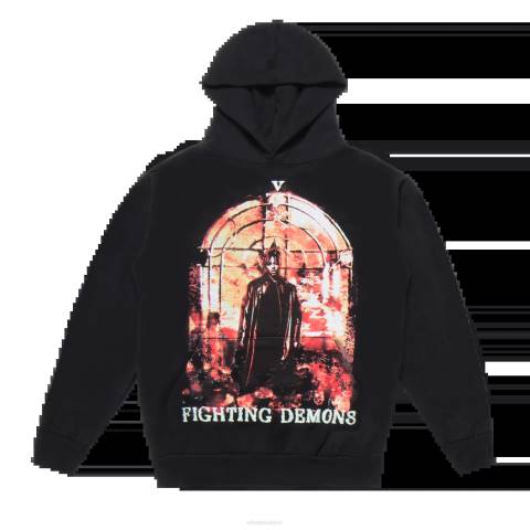 alkuun Vlone juice wrld burner huppari musta miehet 24N07