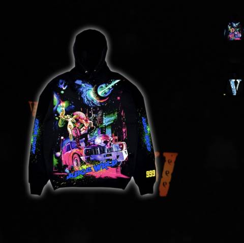 alkuun Vlone juice wrld kosminen huppari miehet 24N019