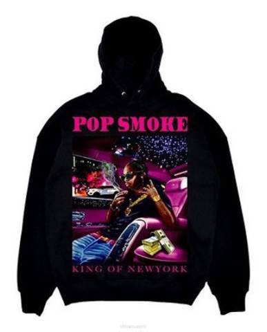alkuun Vlone pop smoke king of ny huppari musta miehet 24N039