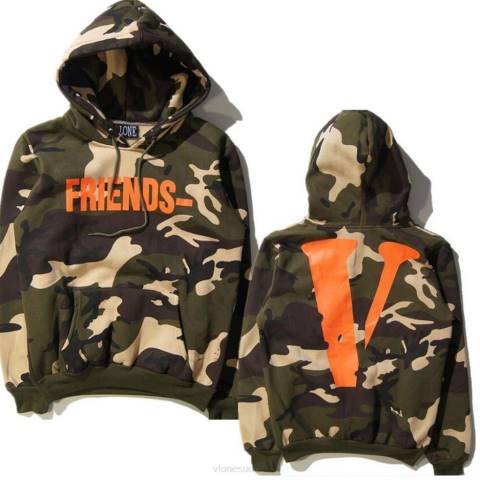 alkuun Vlone ystävät camo huppari ystävät & v katkottua miehet 24N032