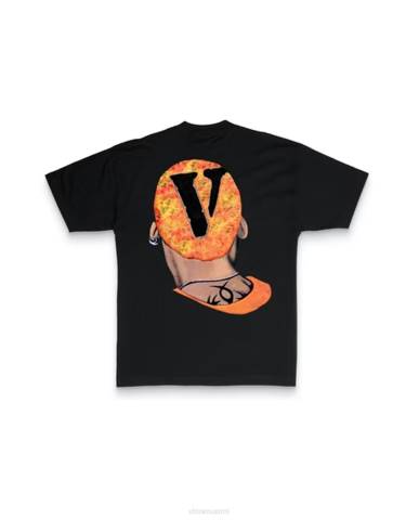 alkuun Vlone Rodman airbrush t-paita musta miehet 24N0138