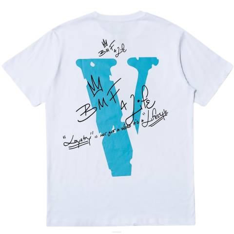 alkuun Vlone death b4 dishonor valkoinen t-paita miehet 24N0204