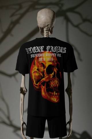 alkuun Vlone demonfire t-paita musta miehet 24N0114