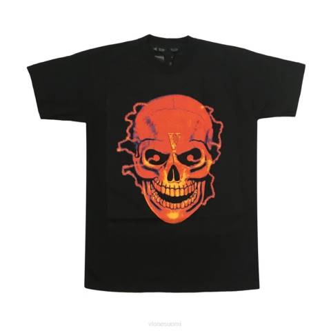 alkuun Vlone flame skull t-paita aikuisille miehet 24N0352