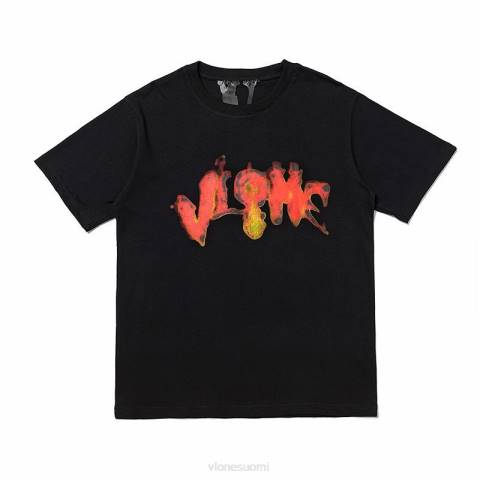 alkuun Vlone halloween flaming kurpitsa tee valkoinen miehet 24N0175