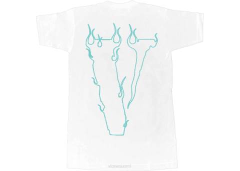 alkuun Vlone interscope records f&f valkoinen t-paita miehet 24N0199