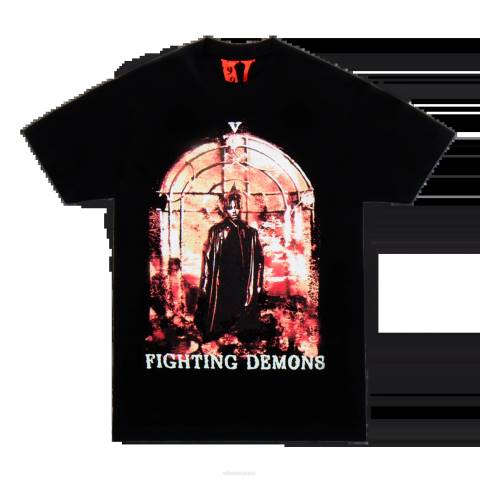 alkuun Vlone juice wrl burner tee musta miehet 24N0122