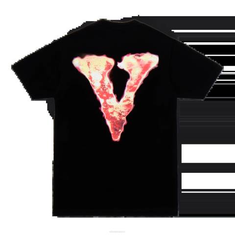 alkuun Vlone juice wrl burner tee musta miehet 24N0122