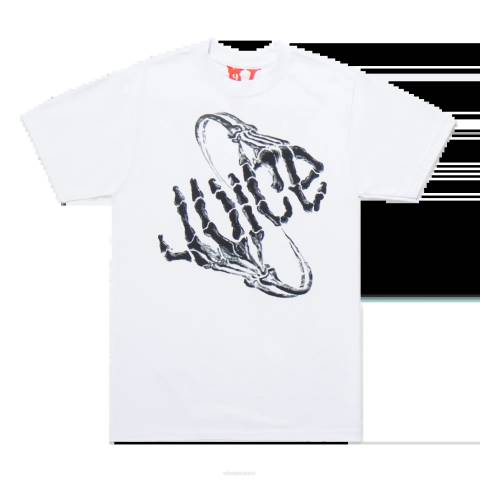 alkuun Vlone juice wrld bones tee valkoinen miehet 24N0123