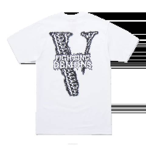 alkuun Vlone juice wrld bones tee valkoinen miehet 24N0123