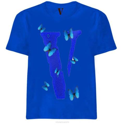 alkuun Vlone juice wrld butterfly t-paita miehet 24N0159