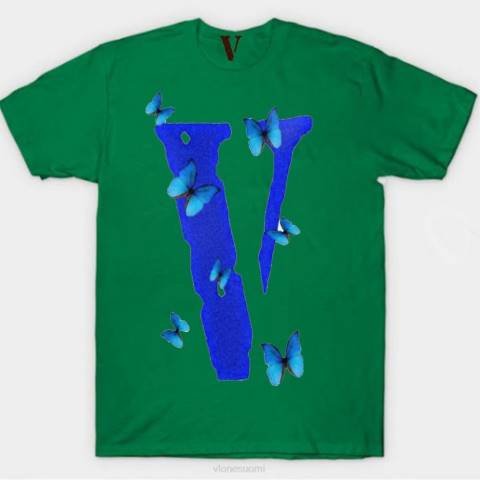 alkuun Vlone juice wrld butterfly t-paita miehet 24N0159