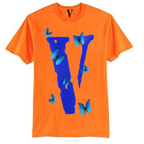 alkuun Vlone juice wrld butterfly t-paita miehet 24N0159