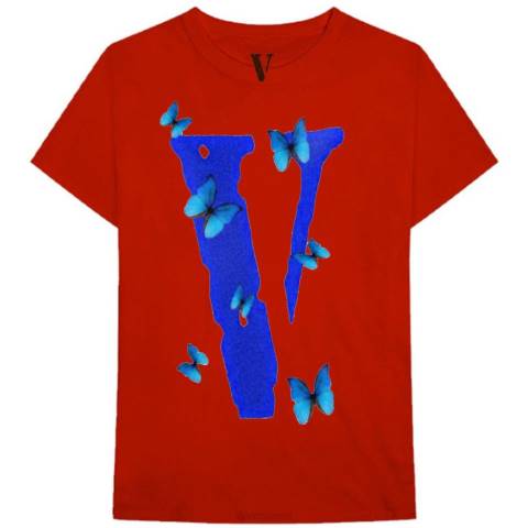 alkuun Vlone juice wrld butterfly t-paita miehet 24N0159