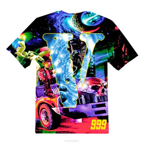 alkuun Vlone juice wrld cosmic racer t-paita miehet 24N0153