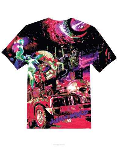 alkuun Vlone juice wrld galaxy tee musta miehet 24N0142