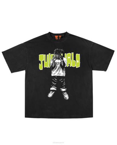 alkuun Vlone juice wrld moty tee musta miehet 24N0144