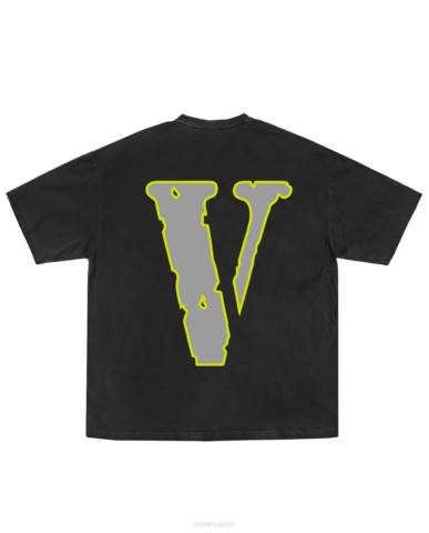 alkuun Vlone juice wrld moty tee musta miehet 24N0144