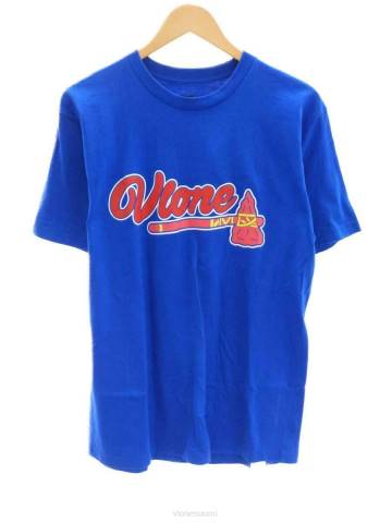 alkuun Vlone l puuvillakirves ss tee sininen puuvillainen muoti t-paita miehet 24N0212