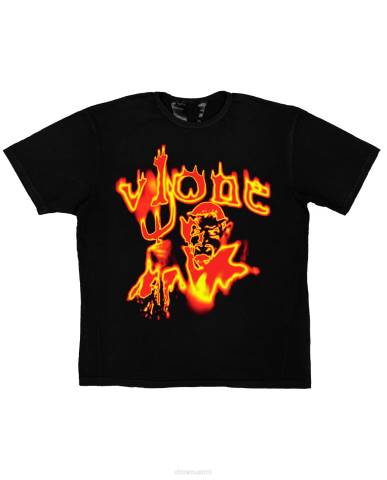 alkuun Vlone loppuu t-paita musta miehet 24N0163