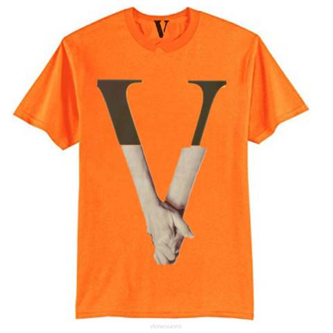 alkuun Vlone love shake hand t-paita miehet 24N0268