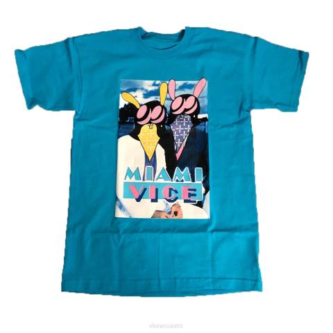alkuun Vlone miami vice tee sininen miehet 24N0230