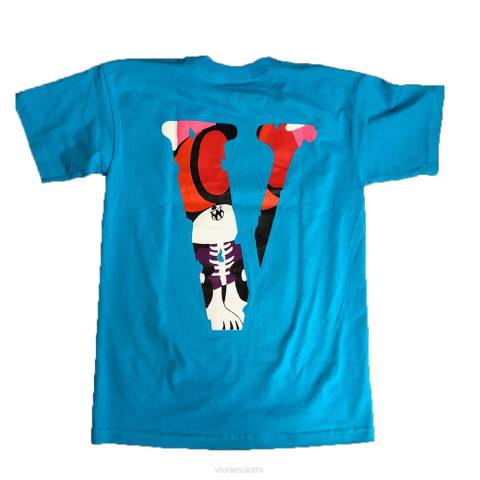 alkuun Vlone miami vice tee sininen miehet 24N0230