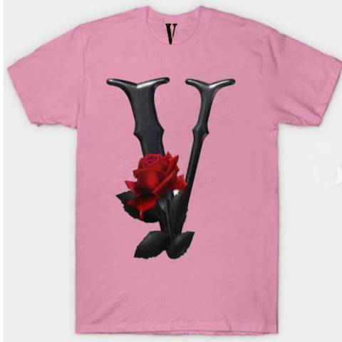 alkuun Vlone musta ja punainen kukka t-paita miehet 24N0301