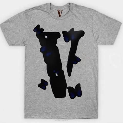 alkuun Vlone musta muotoinen perhonen t-paita miehet 24N0272