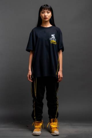 alkuun Vlone musta poliittinen t-paita strassikivistä miehet 24N0111