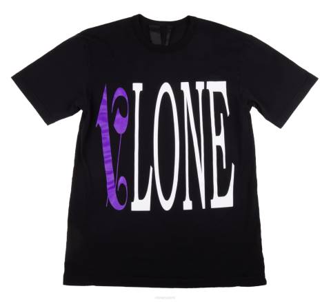 alkuun Vlone palm angels t-paita musta/violetti miehet 24N0187