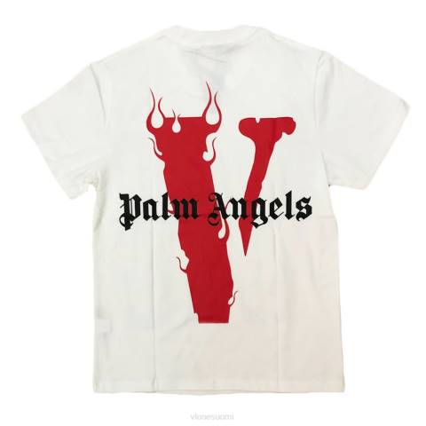 alkuun Vlone palm angels tee punainen/valkoinen miehet 24N0185
