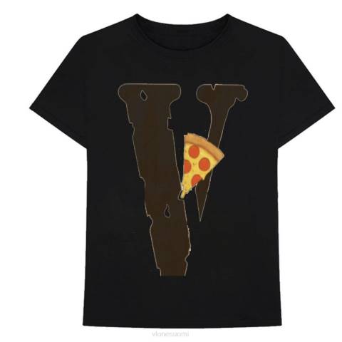 alkuun Vlone pizza slice -logollinen t-paita miehet 24N0303