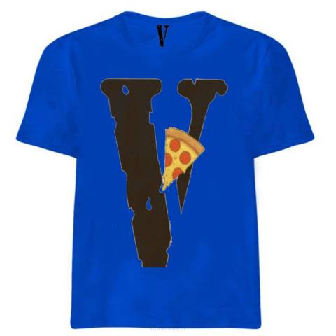 alkuun Vlone pizza slice -logollinen t-paita miehet 24N0303