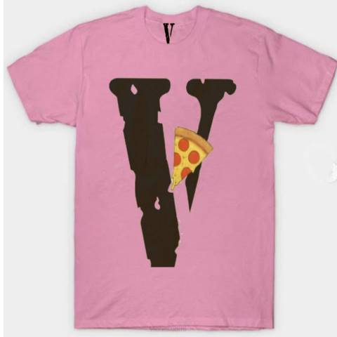alkuun Vlone pizza slice -logollinen t-paita miehet 24N0303