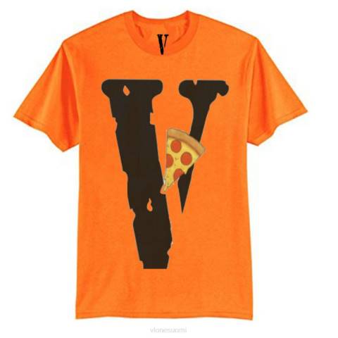 alkuun Vlone pizza slice -logollinen t-paita miehet 24N0303