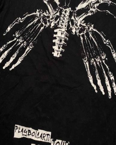 alkuun Vlone playboi carti butterfly skeleton tee musta miehet 24N0166