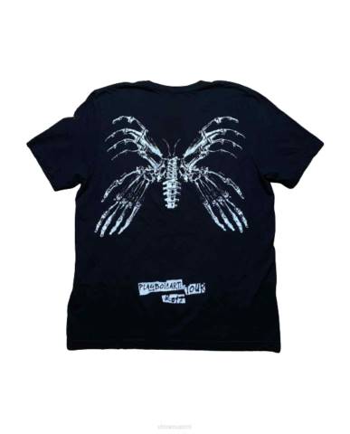 alkuun Vlone playboi carti butterfly skeleton tee musta miehet 24N0166