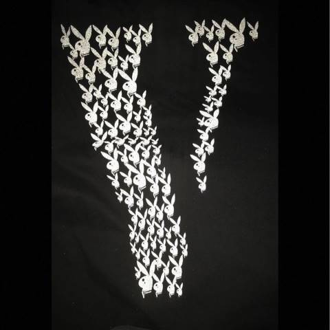 alkuun Vlone playboy carti pupu musta t-paita miehet 24N0201