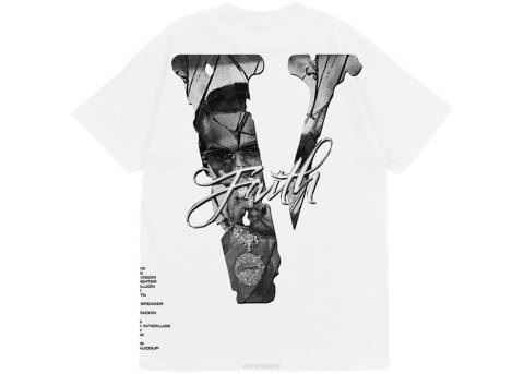 alkuun Vlone pop savu usko new yorkin kuningas valkoinen t-paita miehet 24N0191