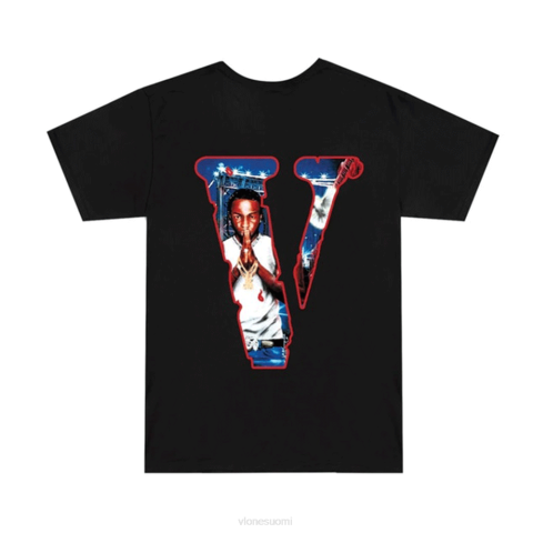alkuun Vlone pop smoke city tee miehet 24N0328
