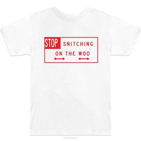 alkuun Vlone pop smoke stop snitching t-paita miehet 24N0335