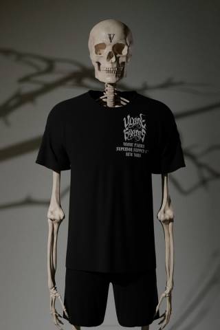 alkuun Vlone puhdas pain t-paita musta miehet 24N097