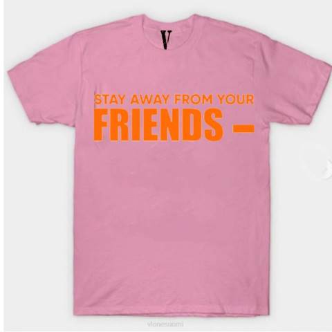 alkuun Vlone pysy kaukana ystäväsi t-paidosta miehet 24N0283