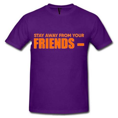 alkuun Vlone pysy kaukana ystäväsi t-paidosta miehet 24N0283