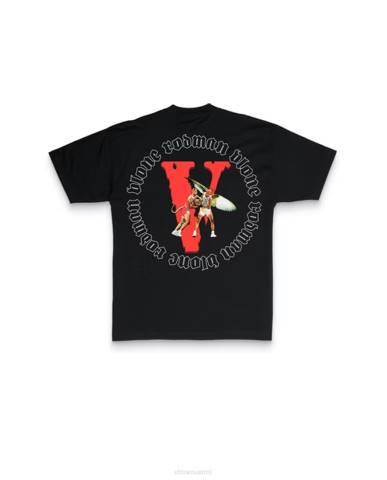 alkuun Vlone rodman devil t-paita musta miehet 24N0135
