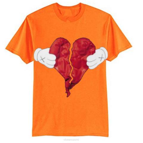 alkuun Vlone särkyneen sydämen t-paita miehet 24N0293