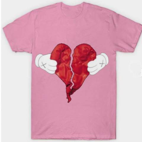 alkuun Vlone särkyneen sydämen t-paita miehet 24N0293