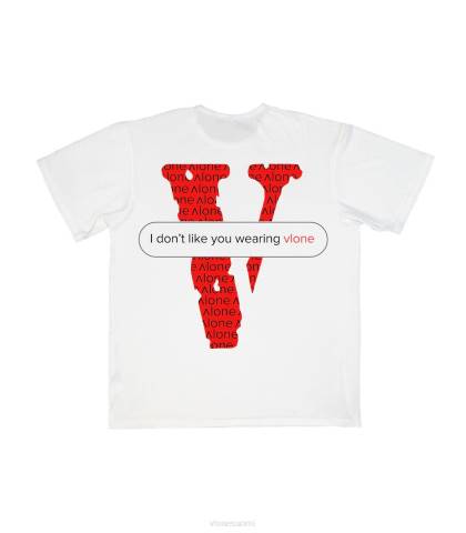 alkuun Vlone tekstiviesti t-paita valkoinen (v) rajoitettu erä miehet 24N0132